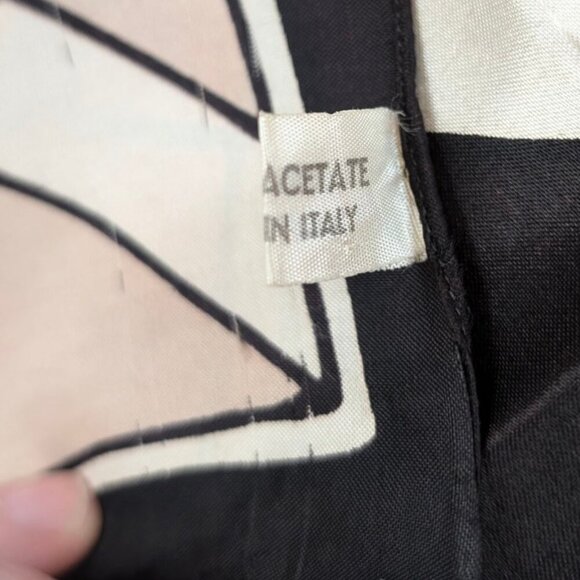 V. Red-Orange Satin Acetate Scarf - Picture 6 of 7